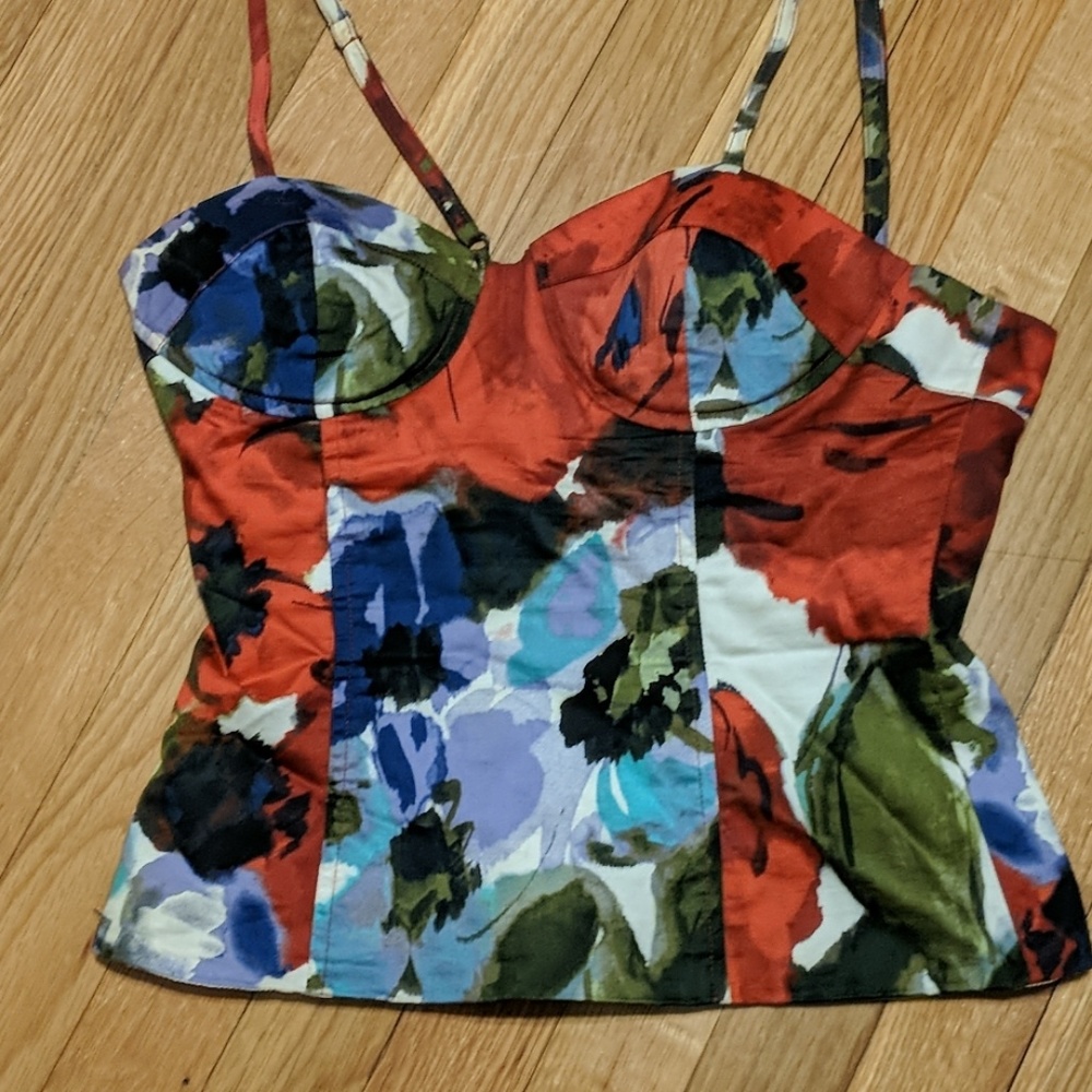 Floral print bustier